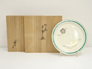 京焼　小峠葛芳造　色絵松之絵干菓子皿（共箱）